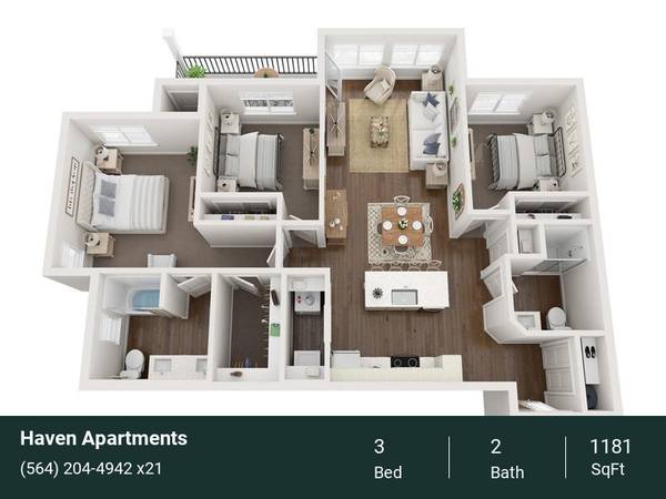 Large summer lawn with lawn games, Balcony or patio for every unit 1