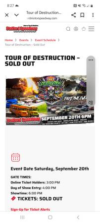 Tour of Destruction tickets 1