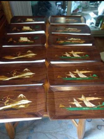 Vintage Hasko All Seasons buffet party trays 1940s summer pool retro 1