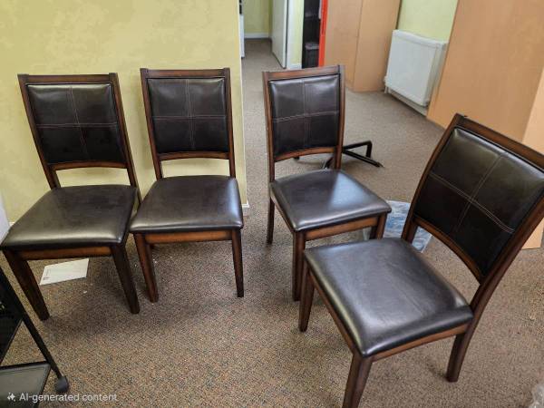 4 Leather Dining Chairs 1