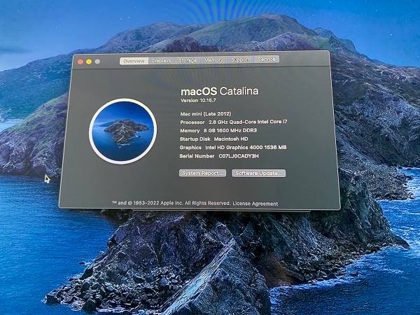 Mac Mini Catalina Version 10.15.7 1