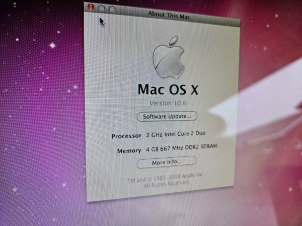 APPLE iMac A1224 20" ordenador de escritorio Intel 2 GHz 4 GB de RAM 250 GB de disco duro - $80 (Tyngsborough)63470443058435121