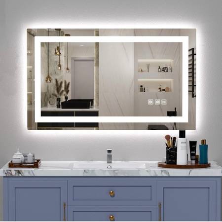 SHUAFA LED Mirror for Bathroom, 40x24 Inch Backlit + Front Lighted Bathroom Mirr 1