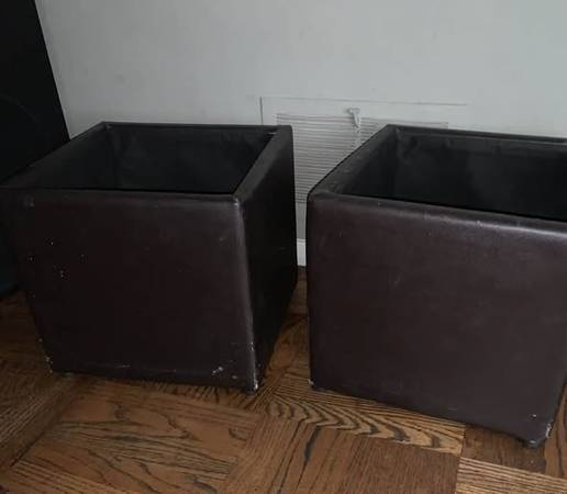 Pleather Storage Ottomans 1
