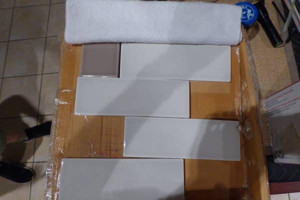 TILES PORCELAIN SUBWAY WALL TILES - LIGHT GRAY 8 SQ FT 1