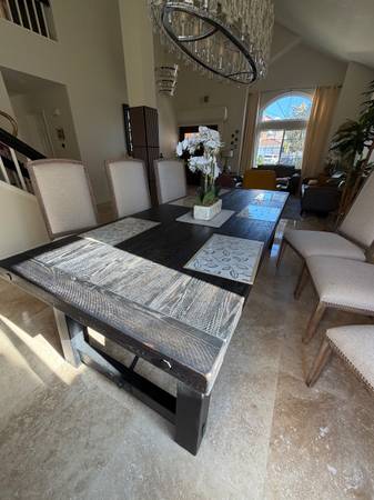 Pottery barn dining table and Mathis brother chairs 1