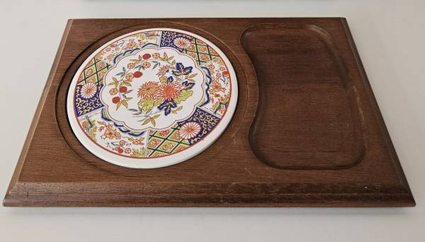 CHEESE BOARD W/CERAMIC TRAY 1