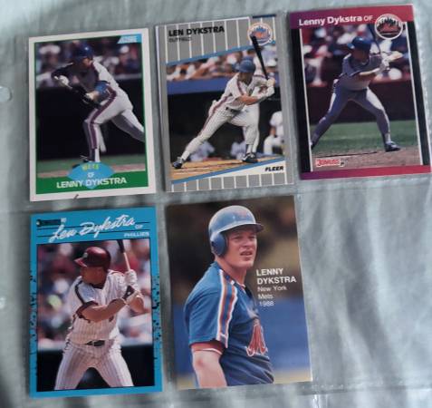 Lenny Dykstra Mets/Phillies 5 baseball cards buy 1 or all 1