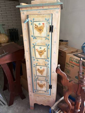 Southwestern rustic tall wood cabinet 1