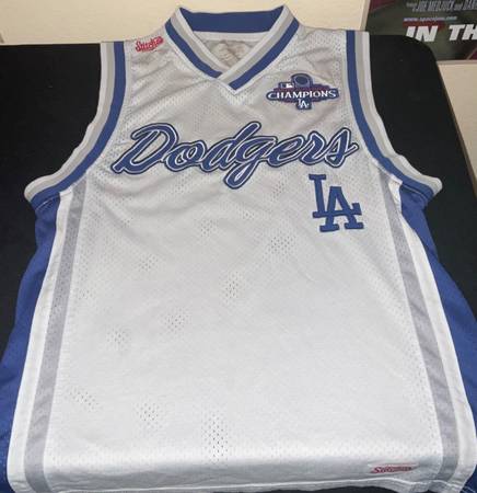 Stitches LA Los Angeles Dodgers World Series Basketball MLB Jersey Adu 1