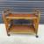 Vintage Rattan Rolling Cart with Wicker Top and Lower Shelf. 3 thumbnail