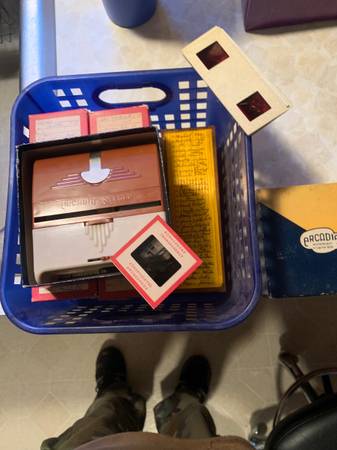 1950s slide viewer and five boxes of slides 1