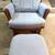 Beautiful X-Large Light Blue Fabric/Wood Glider Rocker w/Ottoman -Nice 1 thumbnail