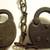 Two old railroad pad locks with chain, New York railway locks 4 thumbnail