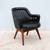 Vintage Mid-Century Modern Black Naugahyde & Walnut Executive Armchair 6 thumbnail
