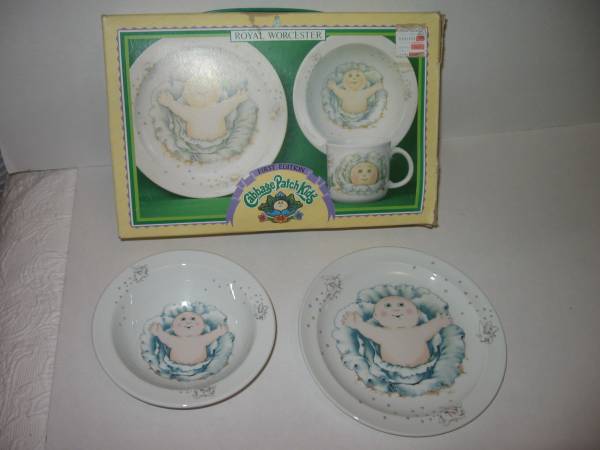 Cabbage Patch Kids PLATE & BOWL 1st Ed'tn Royal Worcester Spode China 1