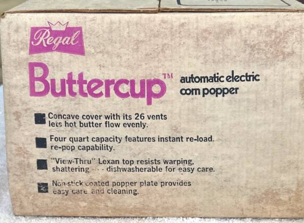 Poly Pop Electric Buttercup 4-Quart Corn Popper by Regal- It Butters as it pops 1
