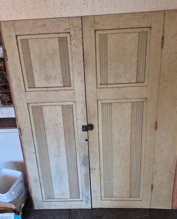 Vintage / Antique cabinet door set 43x62” 1