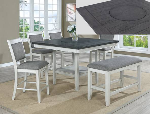 $0 Down! Dining set with bench and Lazy Susan| Monthly Payments Option 1
