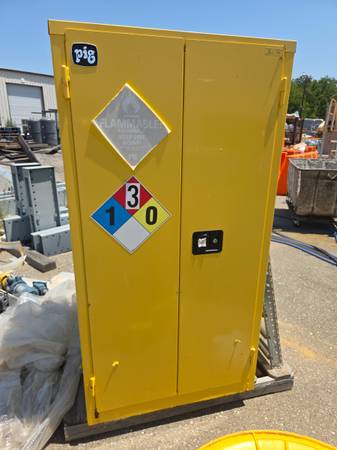 PIG® Vertical Drum Flammable Storage Safety Cabinet with Drum Rollers 1