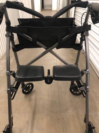 ABLELIFE SPACE-SAVING ROLLATOR with detachable basket 1
