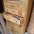 Vintage solid wood map style artwork cabinet dresser 3 thumbnail
