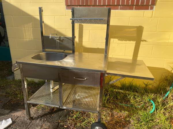 Prep Station with Side Shelf and Faucet- $150 OBO 1