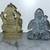 TWO BEAUTIFUL VINTAGE INDIA HINDU CARVED STONE STATUES OF LORD GANESHA 4 thumbnail