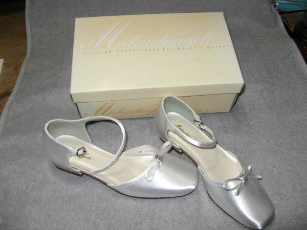 White Satin Youth Shoes 1
