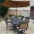 Outdoor Patio Dining Set Table 6 Chairs Umbrella 8 piece set 3 thumbnail