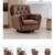 Wovenbyrd Faux Walnut Leather Upholstered Modern Tufted Swivel Chair 6 thumbnail