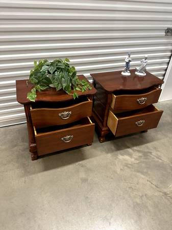 Beautiful Vintage Wood Nightstands - Newly Refinished 1