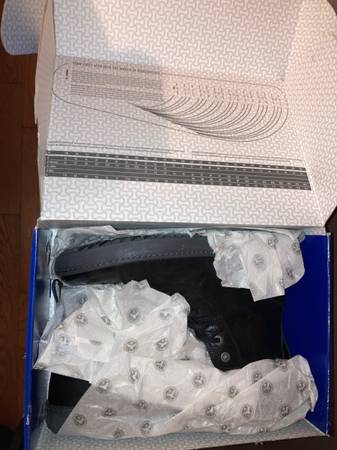 New in Box black leather mid boot EU size 42 regular width - $9063471243120387122