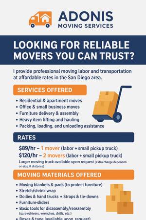 Last minute MOVERS !! Today special only $100h 2 pro movers ! 1
