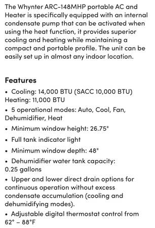Como nuevo aire acondicionado portátil y unidad de calefacción de 14000 BTU!! - $299 (San Diego, Normal Heights)63471472993283121