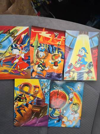 1963 Disney ducks in space vintage postcards 1