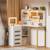 Vanity Desk with Mirror , Corner Makeup Vanity L Shaped Dressing Table 3 thumbnail