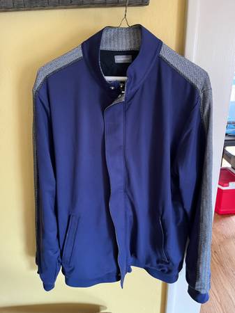 Ashworth Windbreaker Jacket Zip Front Collared Golf Coat Medium 1