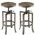 2 Rustic Farmhouse Corkscrew Industrial Design Adjustable  Bar Stools 2 thumbnail