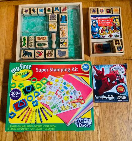 HUGE 3 Stamp Kits Bundle : Crayola, Melissa & Doug & Marvel Super Heroes 1