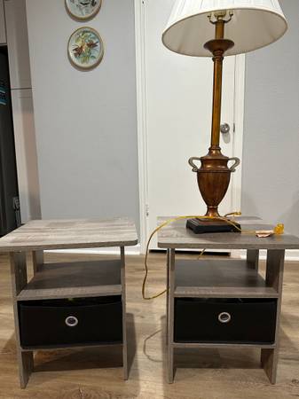 Night stand (laminated), x 2 + Lamp 1