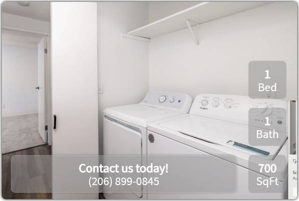 $1,895 / 1br - 700ft2 - Just what you need! Washer/dryer in this 700 sq ft 1 bed / 1 bath! (Seattle)64031308392962121
