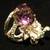 Purple Amethyst and Emerald Ring in Silver Flower 6 thumbnail