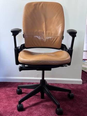 Used Steelcase Leap Chair, leather - $300 (Norwood)63439123405059121