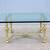 1970s Hollywood Regency Jansen Brass and Glass Square Coffee Table 2 thumbnail