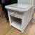 80s Palm beach coastal style white wicker night stand 2 thumbnail