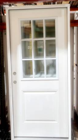 New 36" 9 Lite LH Inswing Fiberglass Exterior Entry Door 1