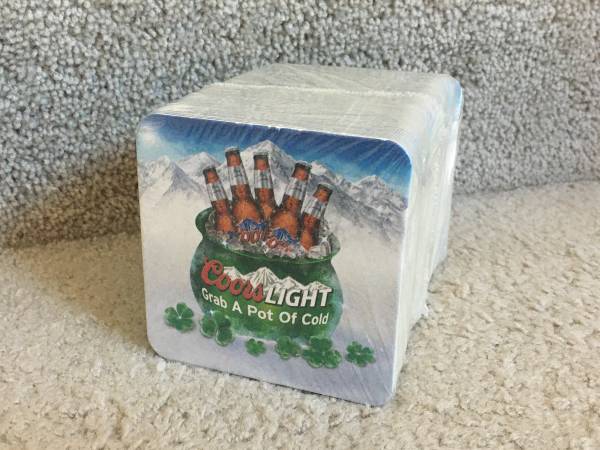 100 Beer Coasters SEALED Coors Grab a pot of gold 1