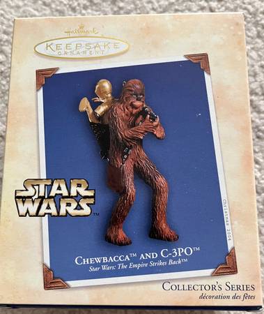 2004 CHEWBACCA AND C3PO COLLECTOR SERIES HALLMARK CHRISTMAS ORNAMENT 1