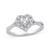 Multi-Diamond Heart Ring 1/5 ct tw Sterling Silver 2 thumbnail
